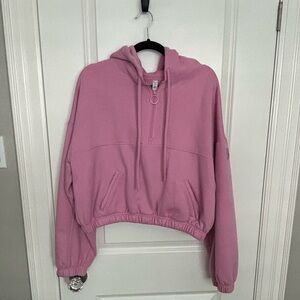 ALO Yoga Refresh Stadium 1/2 zip Hoodie - Pink Sz. L